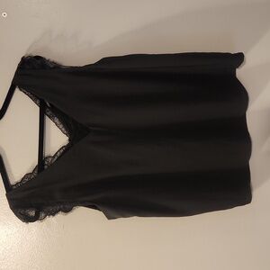Papermoon Black Sleeveless Detailed Lace Blouse, size XL